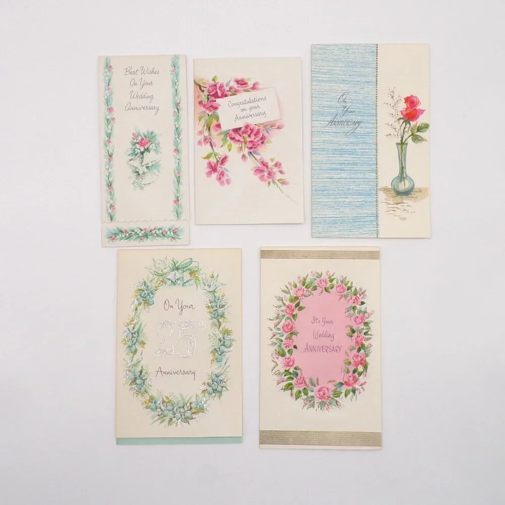 VTG Anniversary Assortment Box 12 Cards Unused Scrapbooking Journaling Ephemera